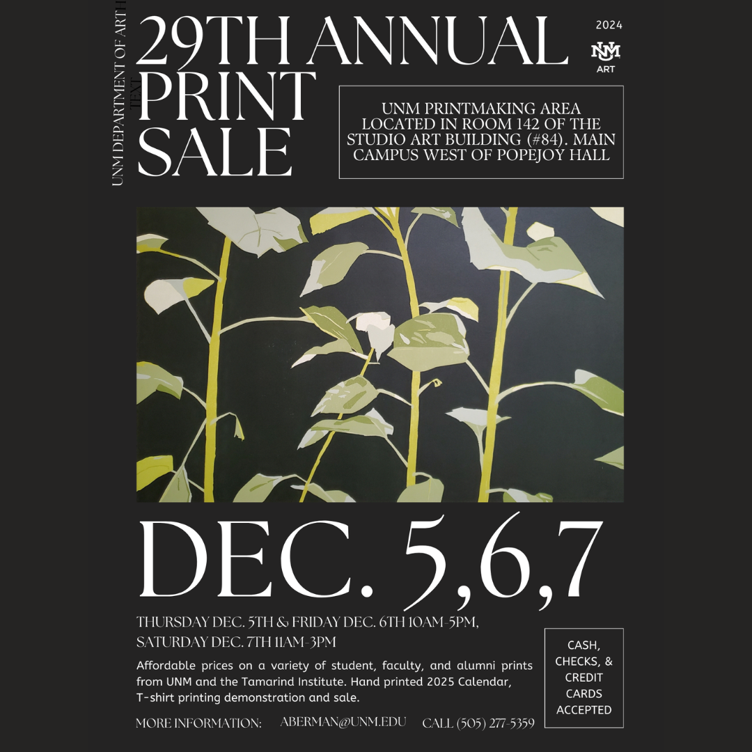 Print Sale Flyer with dates of December 5, 6, 7
