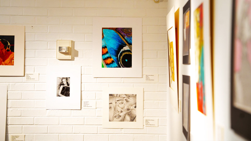 artwork on display in Masley gallery